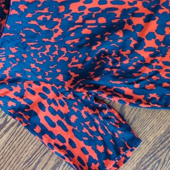 ASOS red/navy print dress  abstract animal print viscose short sheath dress sz 8 - Picture 5 of 10